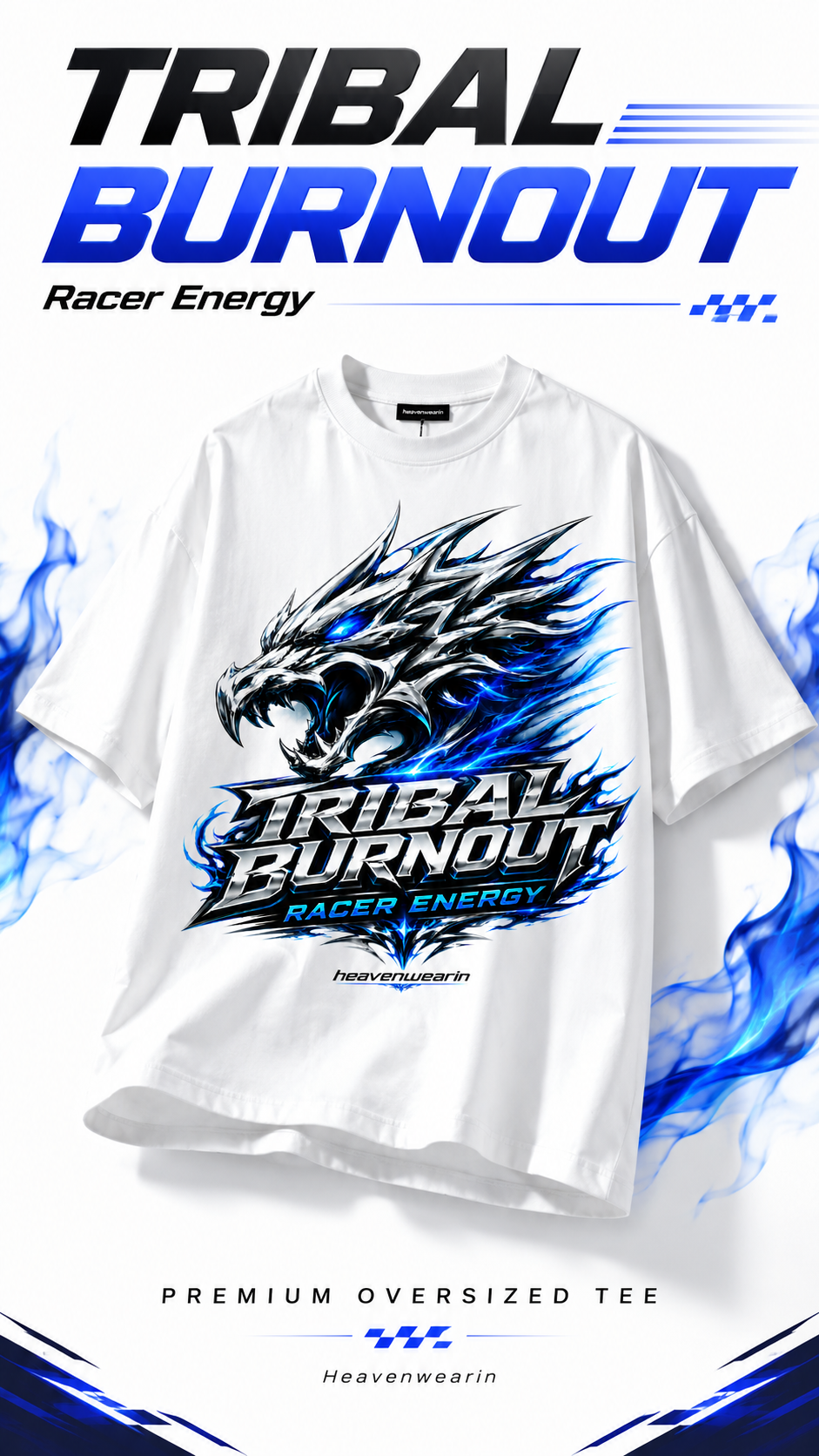 Tribal Burnout Oversized T-Shirt