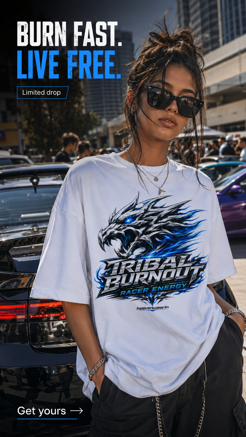 Tribal Burnout Oversized T-Shirt