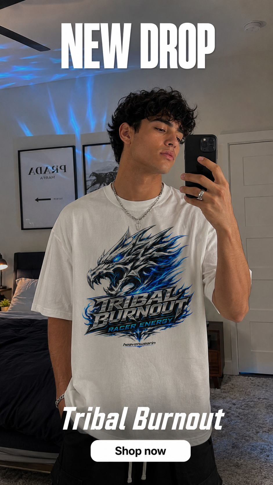 Tribal Burnout Oversized T-Shirt